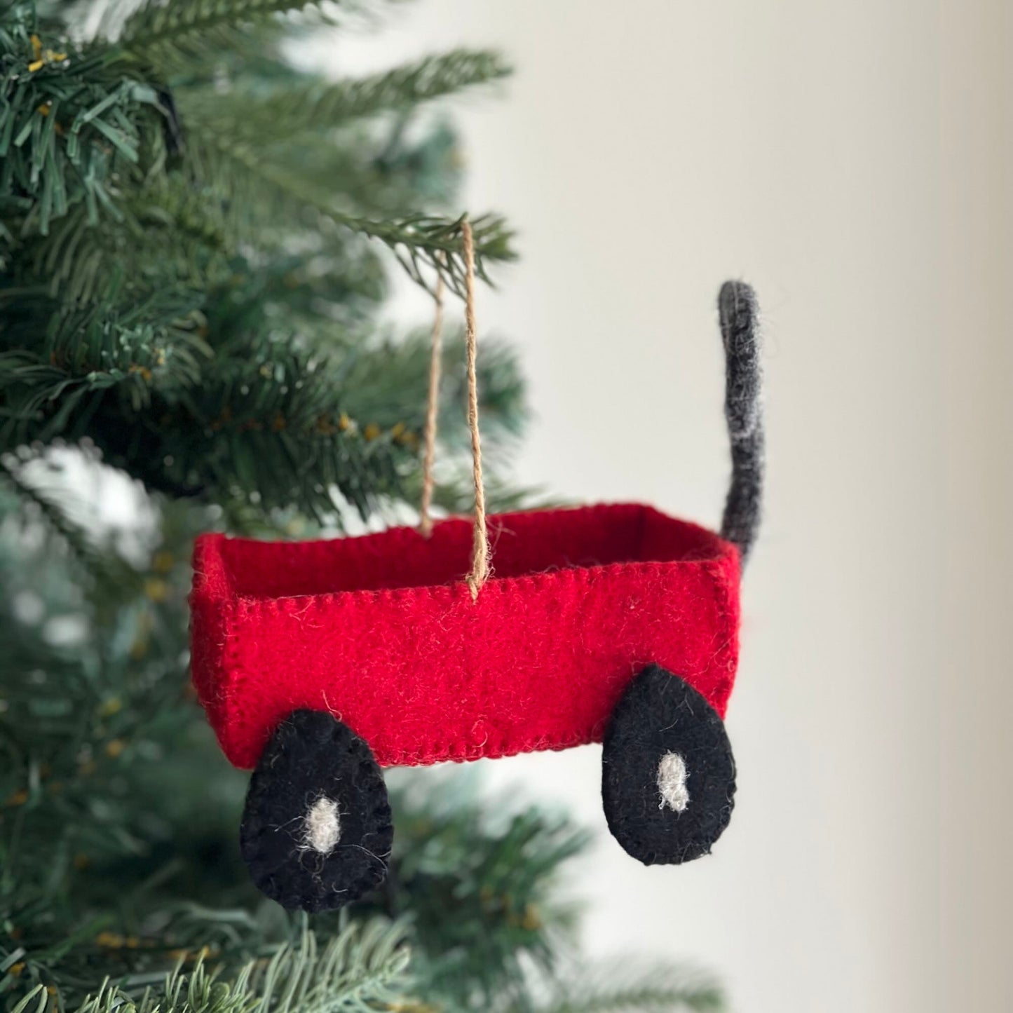 Wagon Ornament - Chickadees Wooden Toys