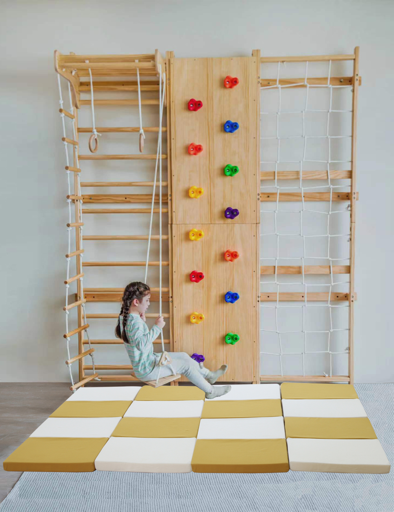 Indoor Playset Mat – Cushioned Floor Mat Compatible with Avenlur Walnut Climber - Chickadees Wooden Toys