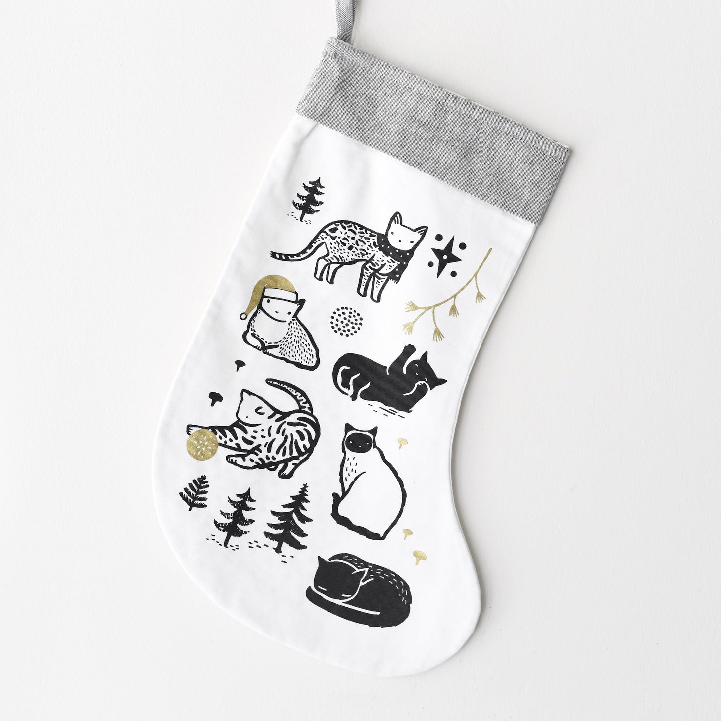Festive Cats Stocking - Chickadees Wooden Toys