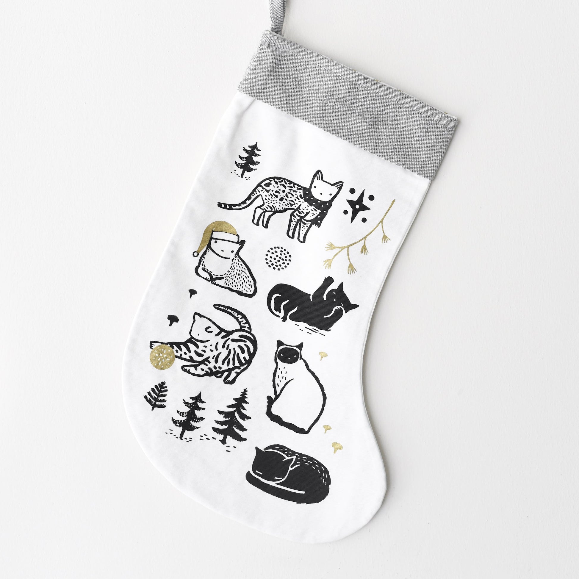 Festive Cats Stocking - Chickadees Wooden Toys