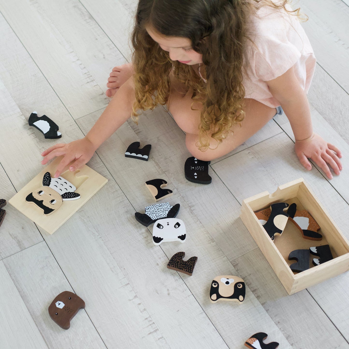 Mix & Match Animal Tiles - Chickadees Wooden Toys