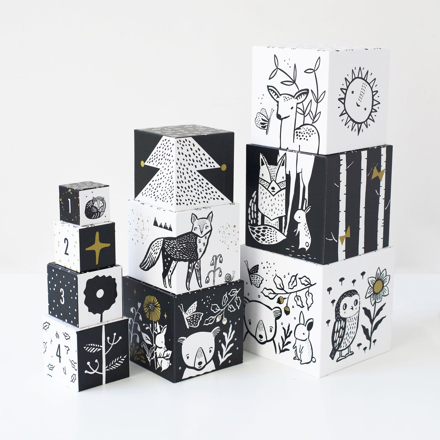 Nesting Blocks - Woodland Numbers - Chickadees Wooden Toys