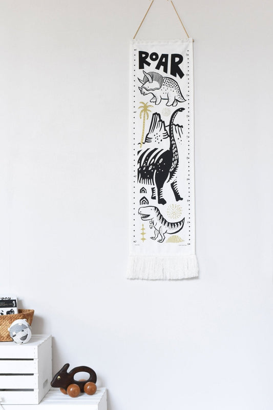 Canvas Growth Chart - Dinos - Chickadees Wooden Toys