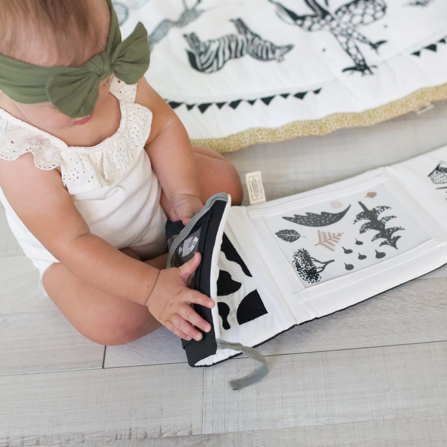 Baby Tummy Time Gallery with Mirror - Chickadees Wooden Toys