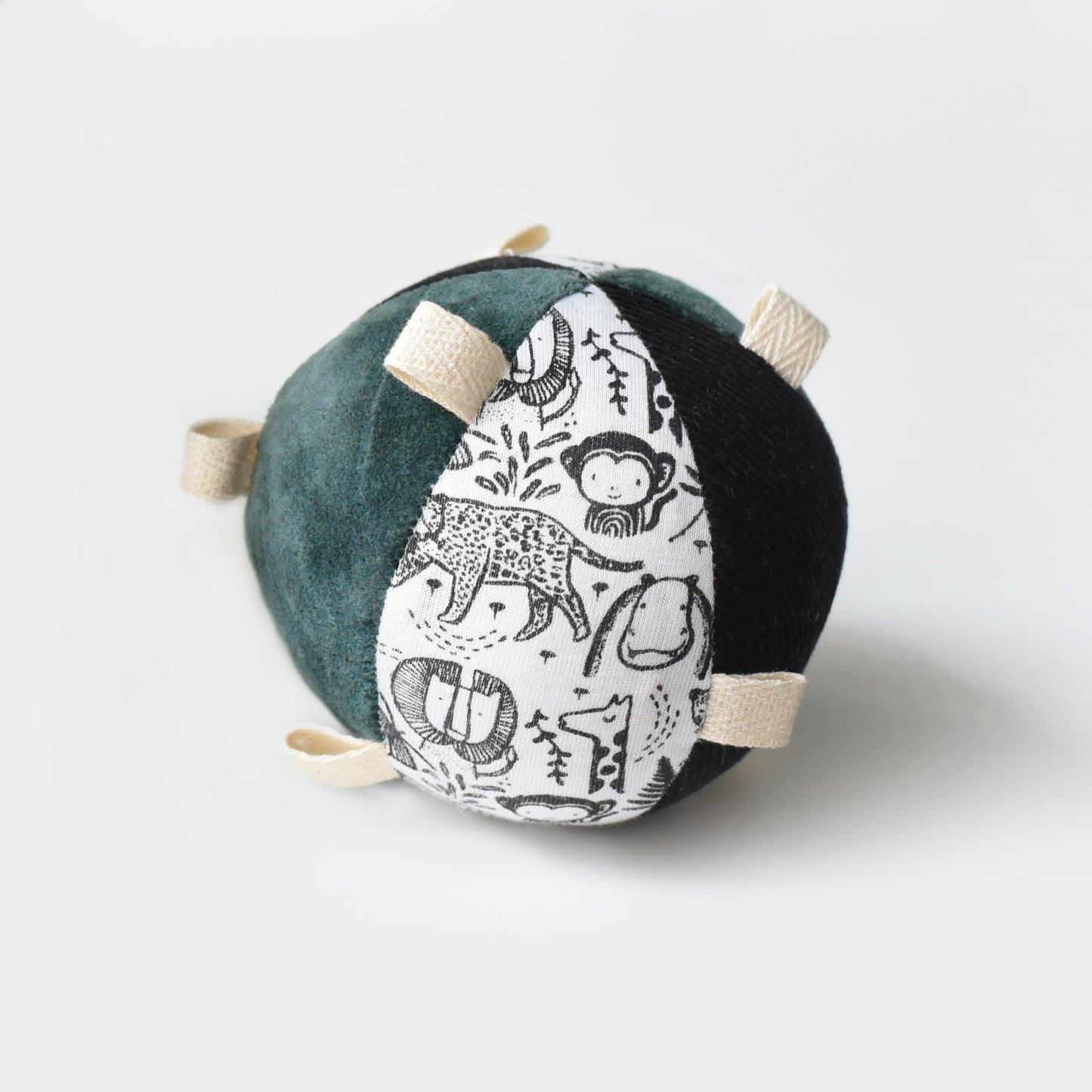 Taggy Ball with Rattle - Wild - Chickadees Wooden Toys