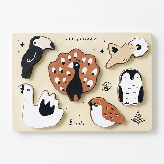 Wooden Tray Puzzle - Birds - Chickadees Wooden Toys