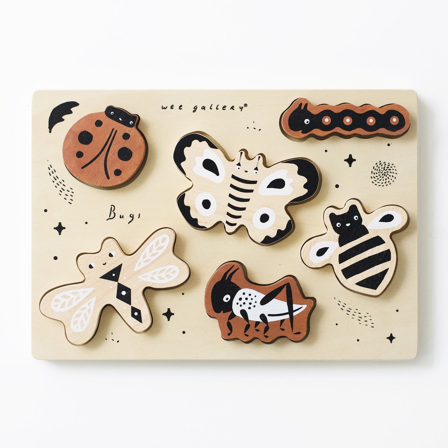 Wooden Tray Puzzle - Bugs - Chickadees Wooden Toys
