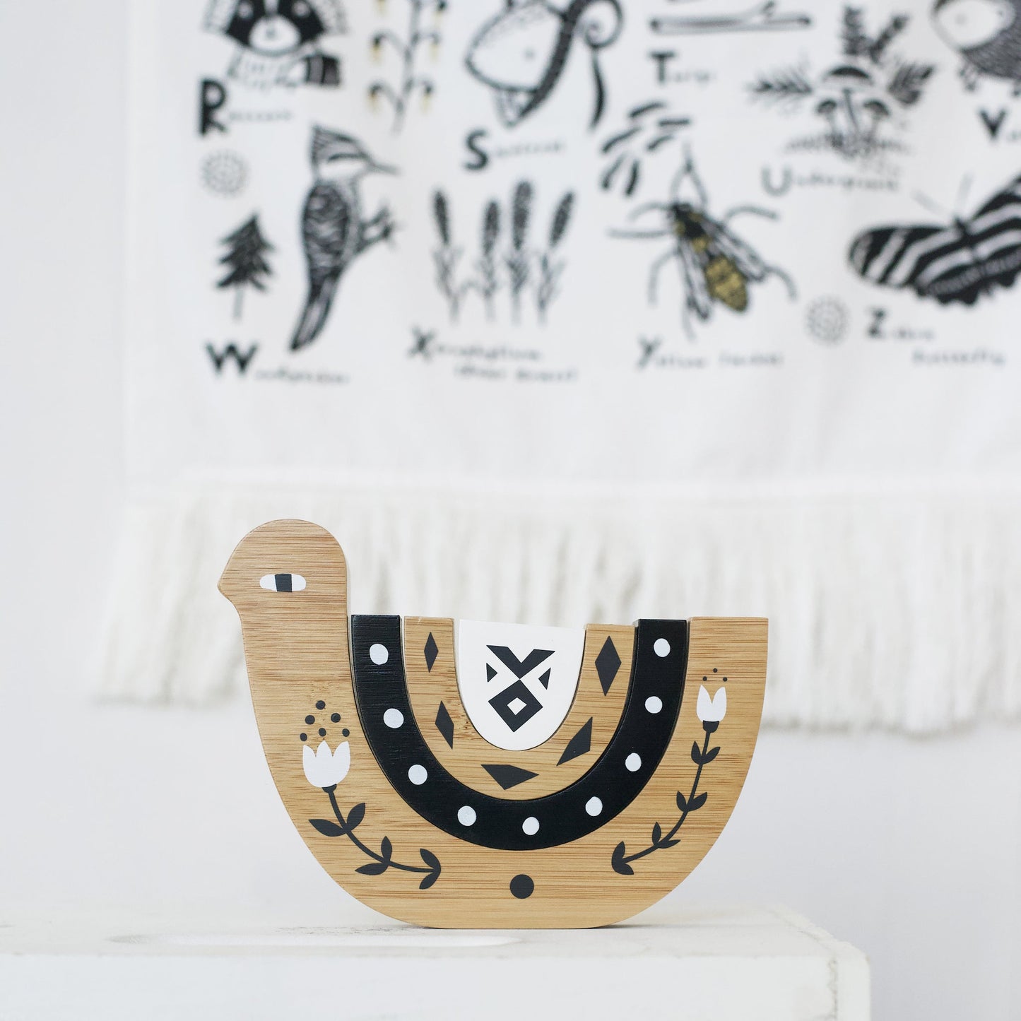 Bamboo Nesting Bird - Chickadees Wooden Toys