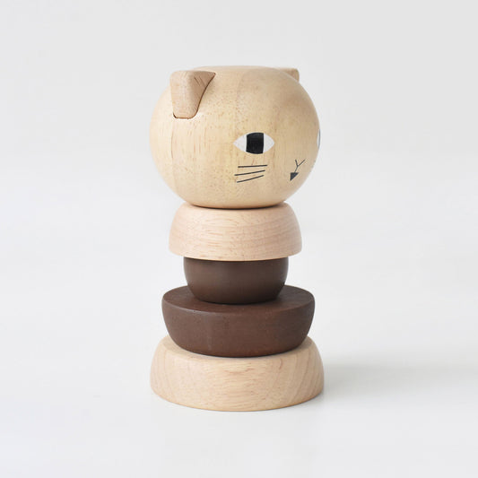 Wood Stacker - Cat - Chickadees Wooden Toys