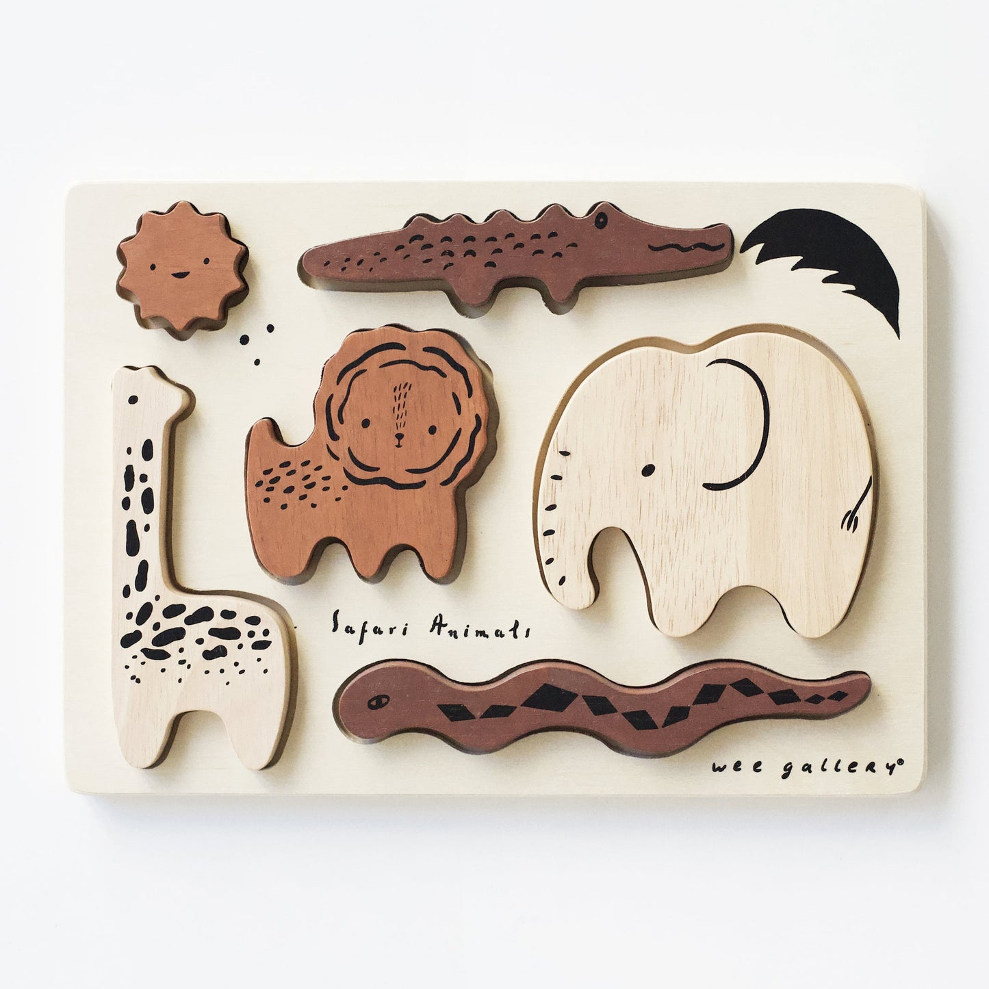 Wooden Tray Puzzle - Safari Animals - Chickadees Wooden Toys