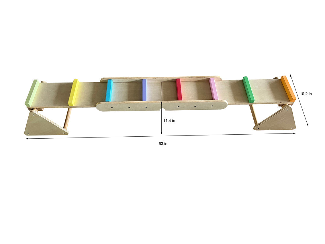 Willow- Rainbow Seesaw and Balance Beam - Chickadees Wooden Toys