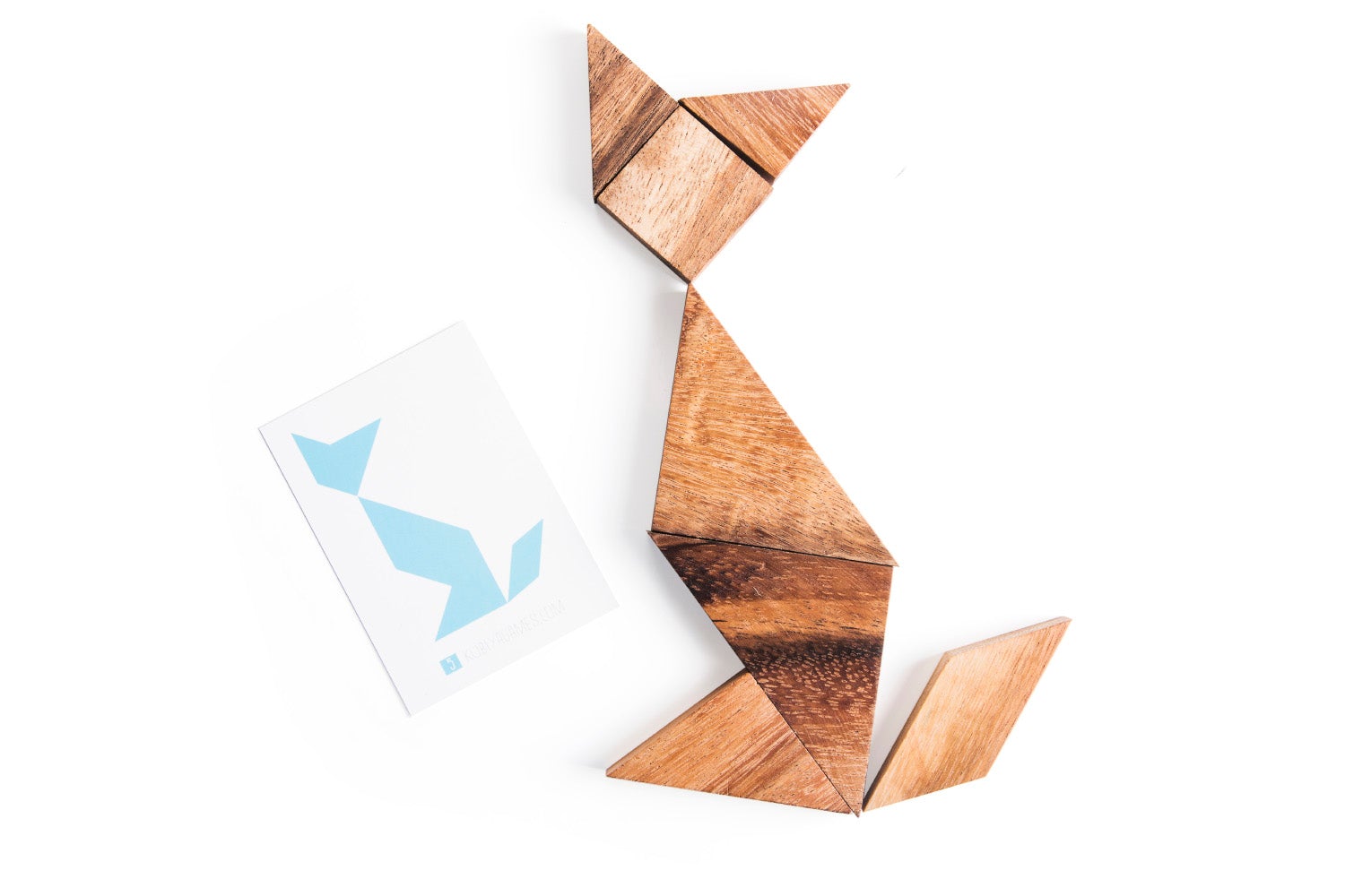 Cat Tangram - two sets with 65 challenge cards - Chickadees Wooden Toys