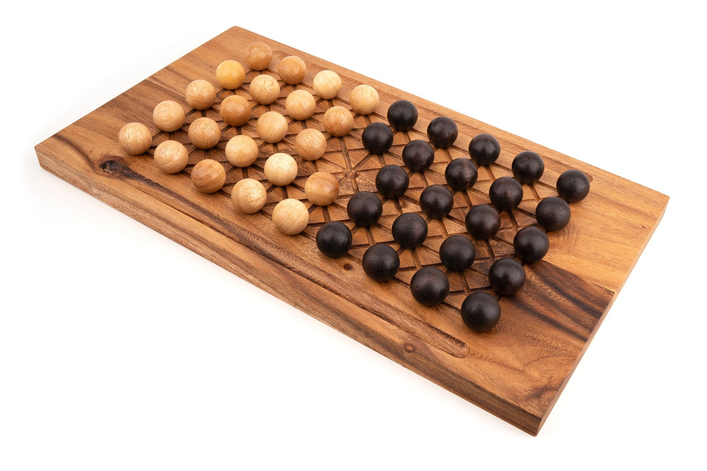 Fanorona - Wood Board Game For Two Players - Chickadees Wooden Toys
