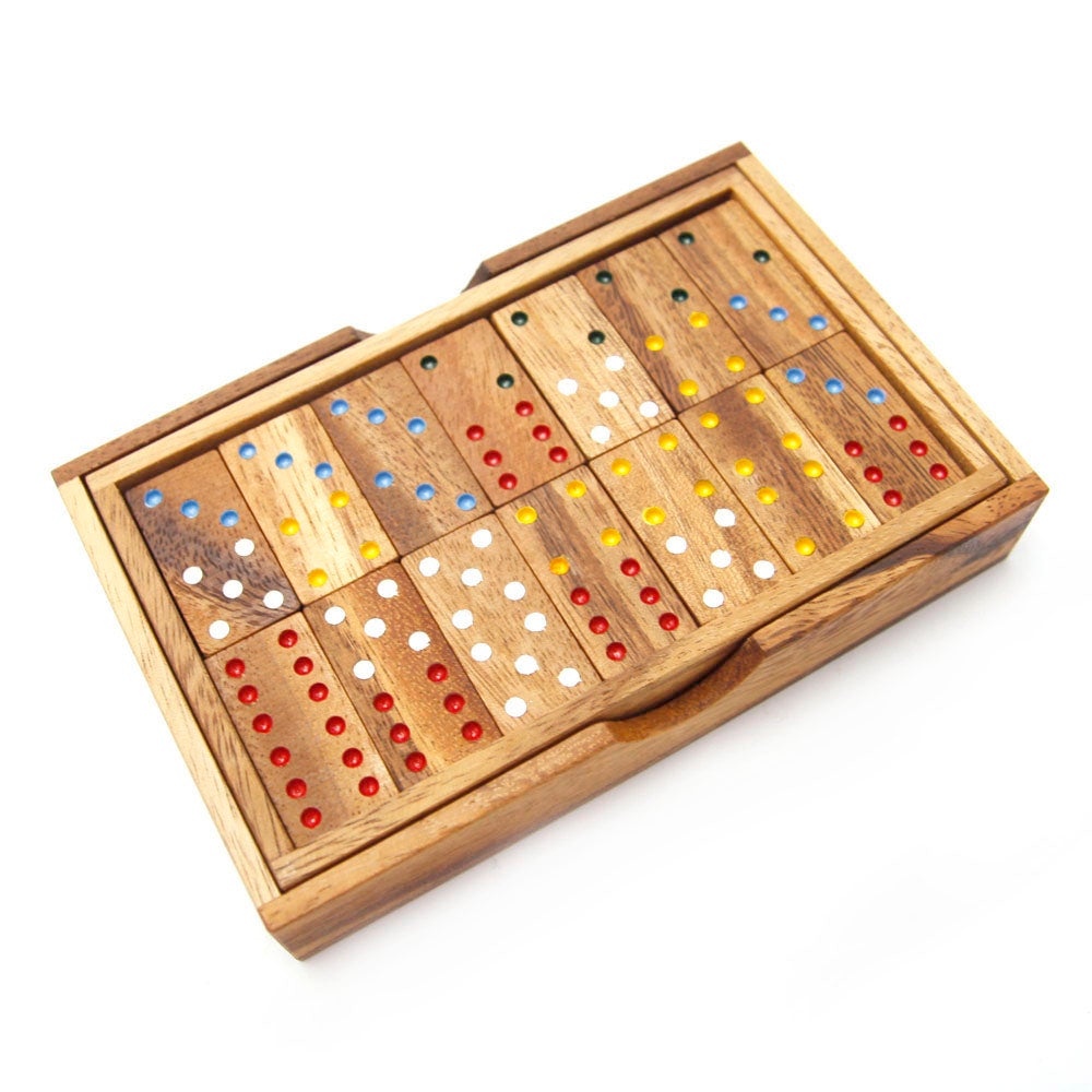 Double 6 Wooden Dominoes Set - Chickadees Wooden Toys