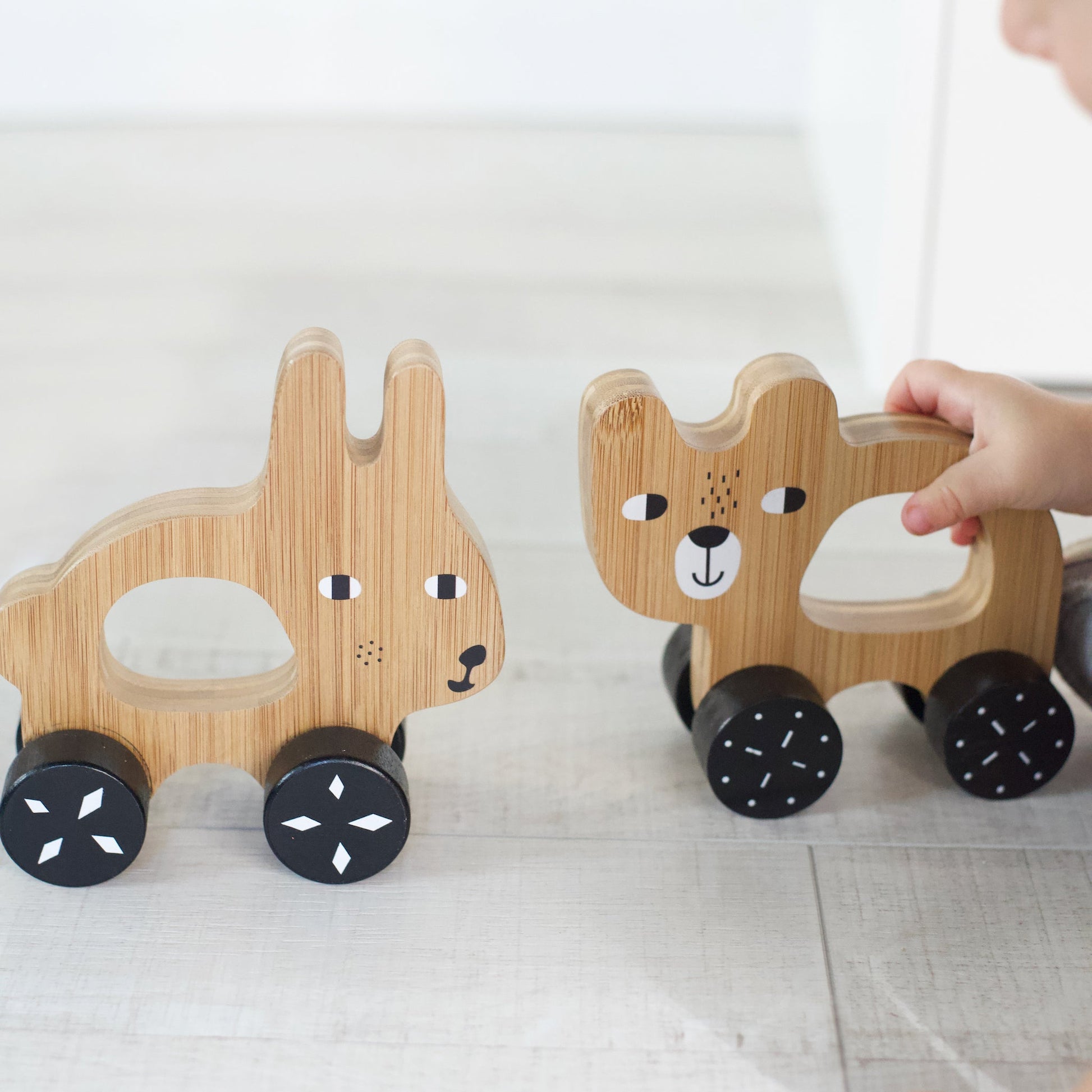 Bunny Push Toy - Chickadees Wooden Toys