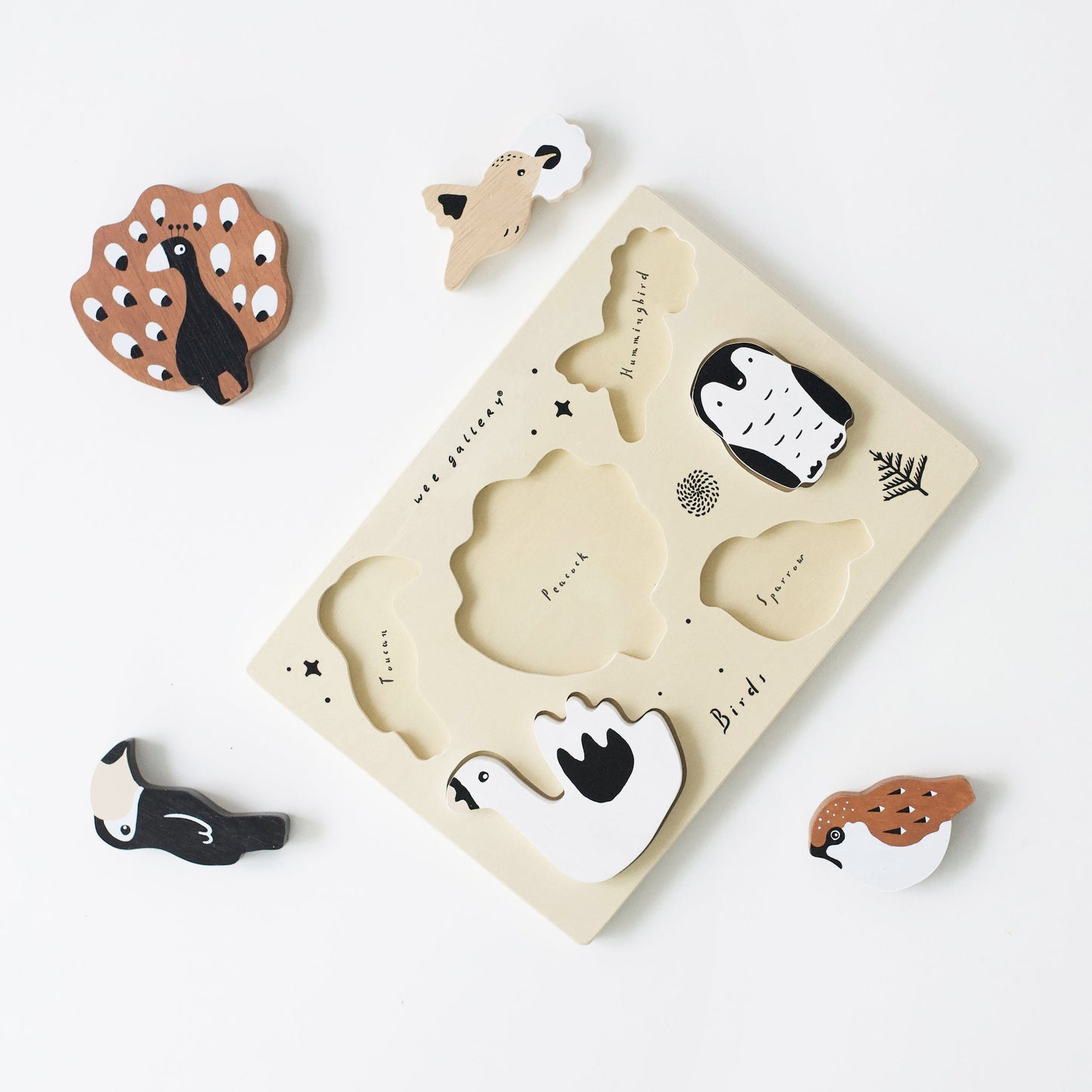 Wooden Tray Puzzle - Birds - Chickadees Wooden Toys