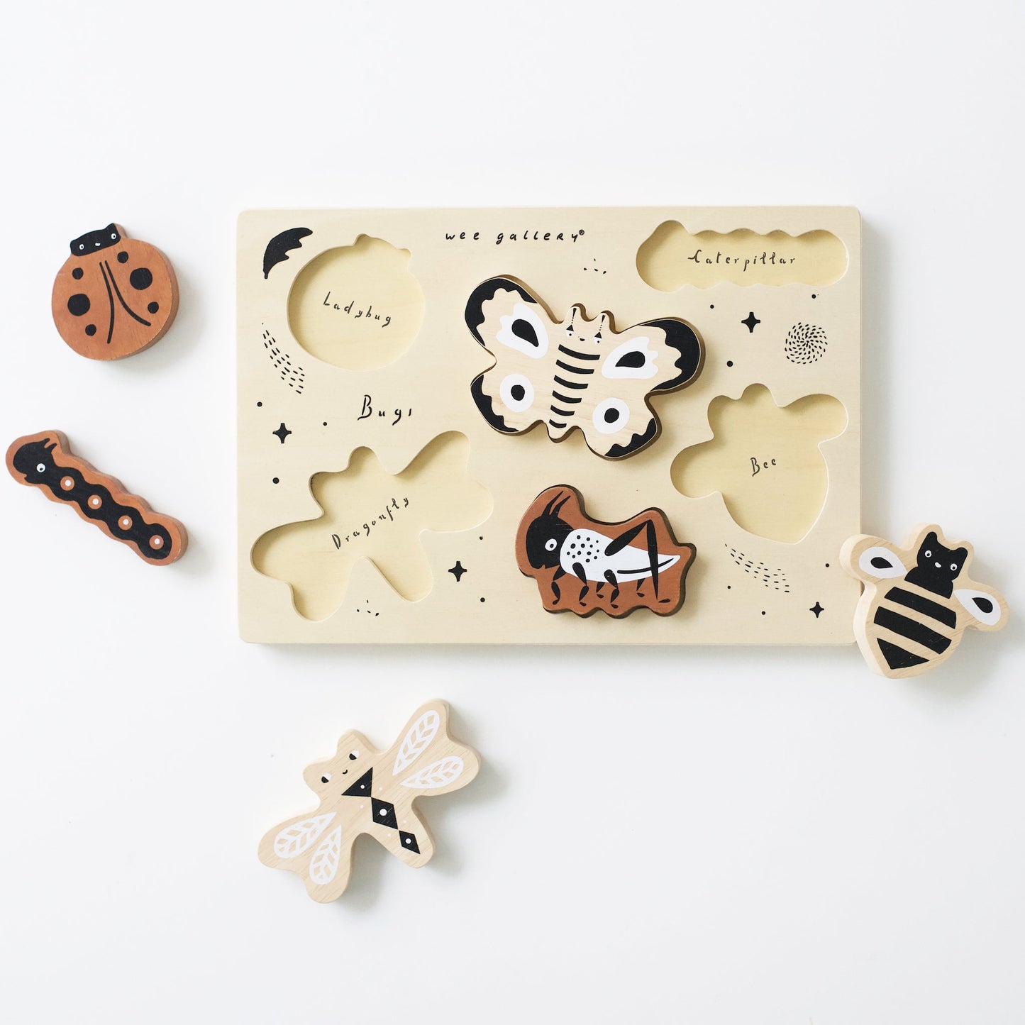 Wooden Tray Puzzle - Bugs - Chickadees Wooden Toys