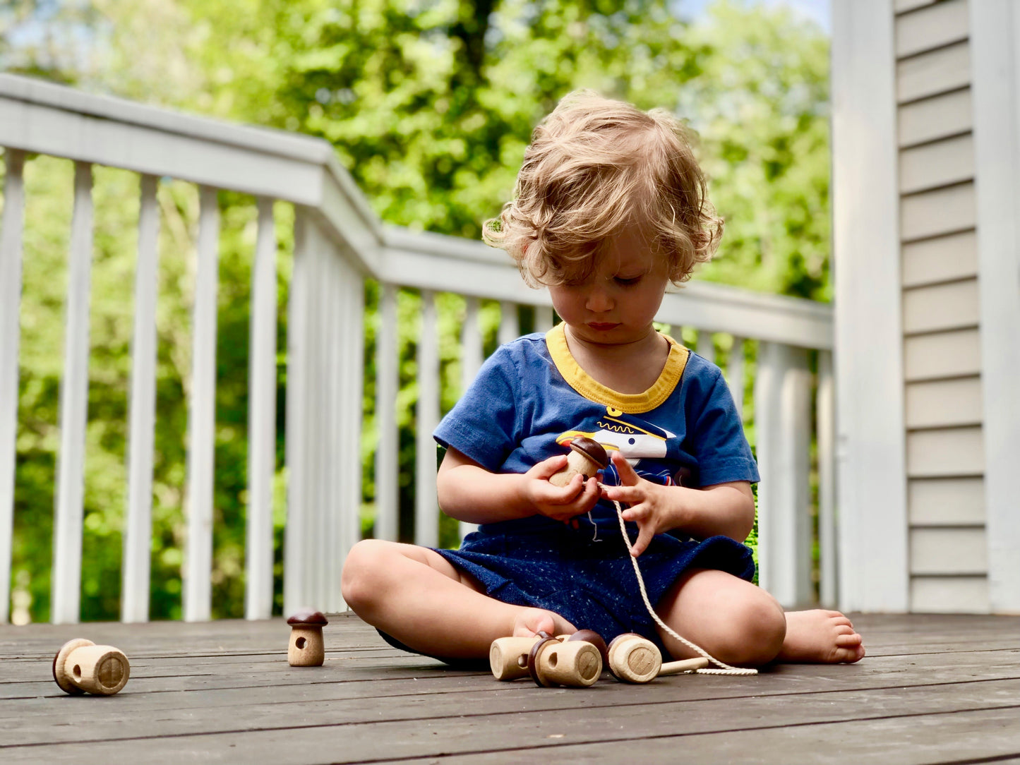 Mushroom Wooden Lacing Toy For Toddlers