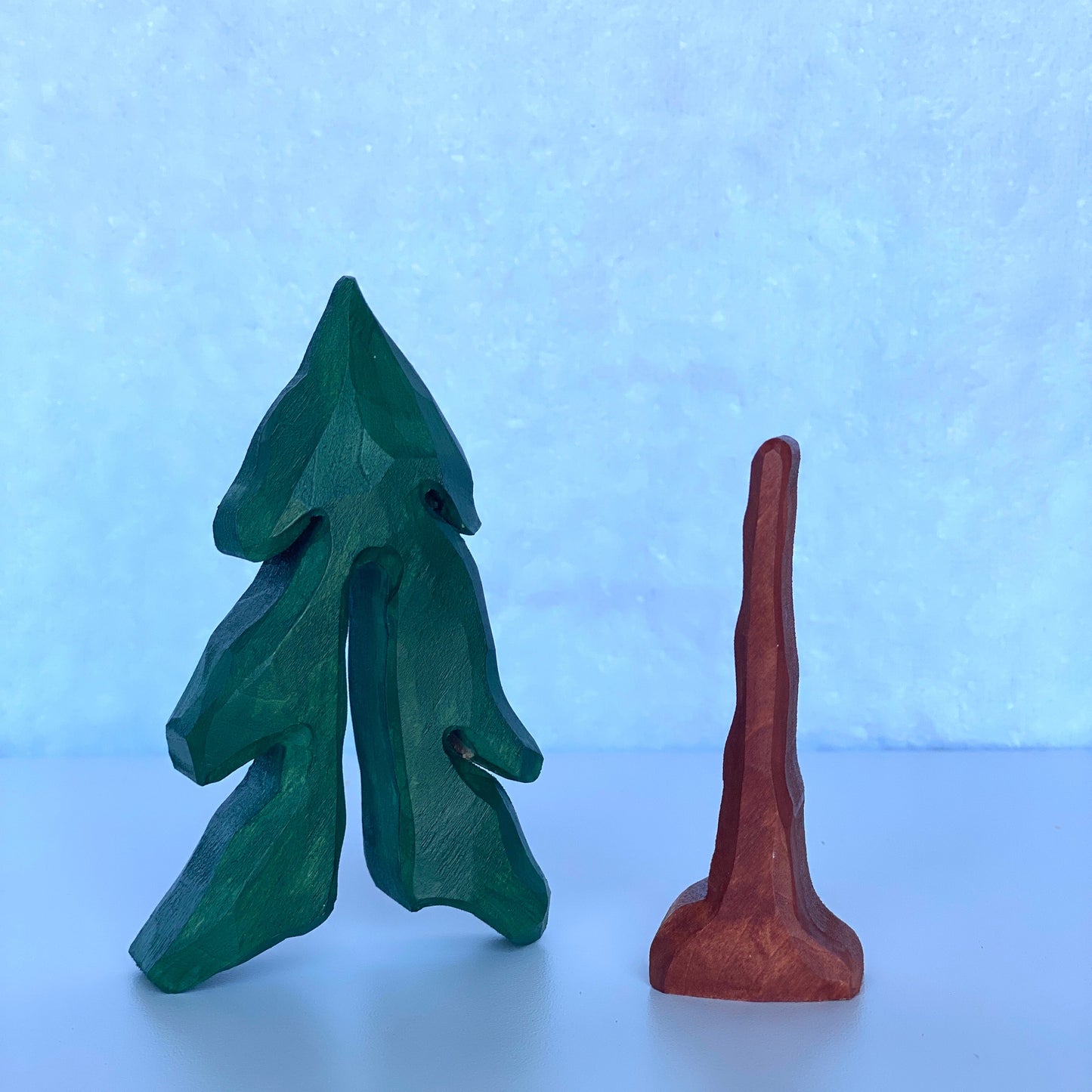 Hand Carved Fir Tree Small World