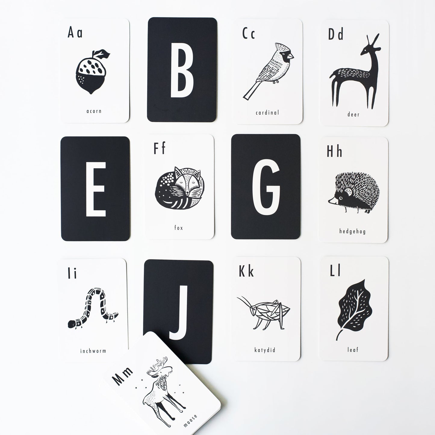 Woodland Alphabet Cards - Chickadees Wooden Toys