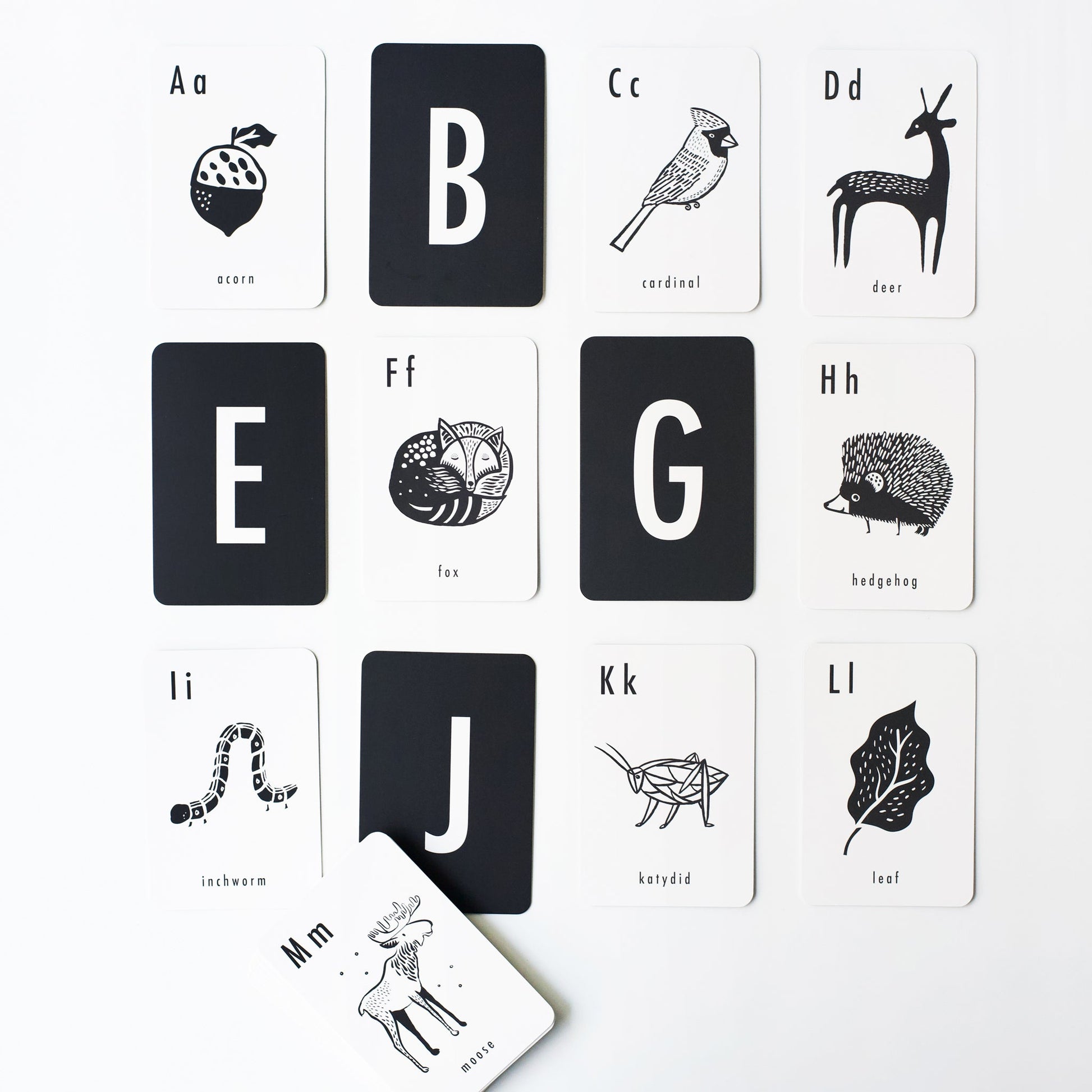 Woodland Alphabet Cards - Chickadees Wooden Toys