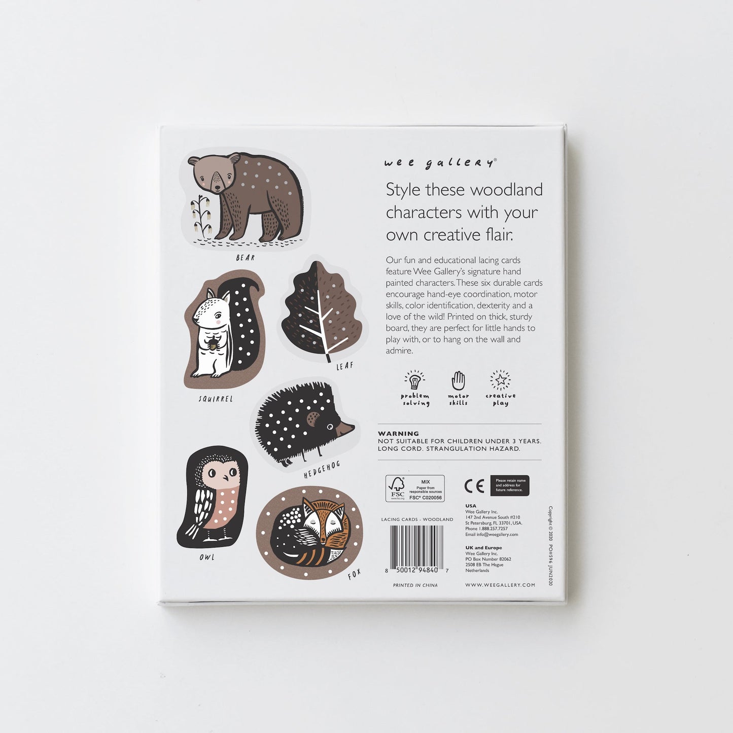 Lacing Cards - Woodland Animals - Chickadees Wooden Toys