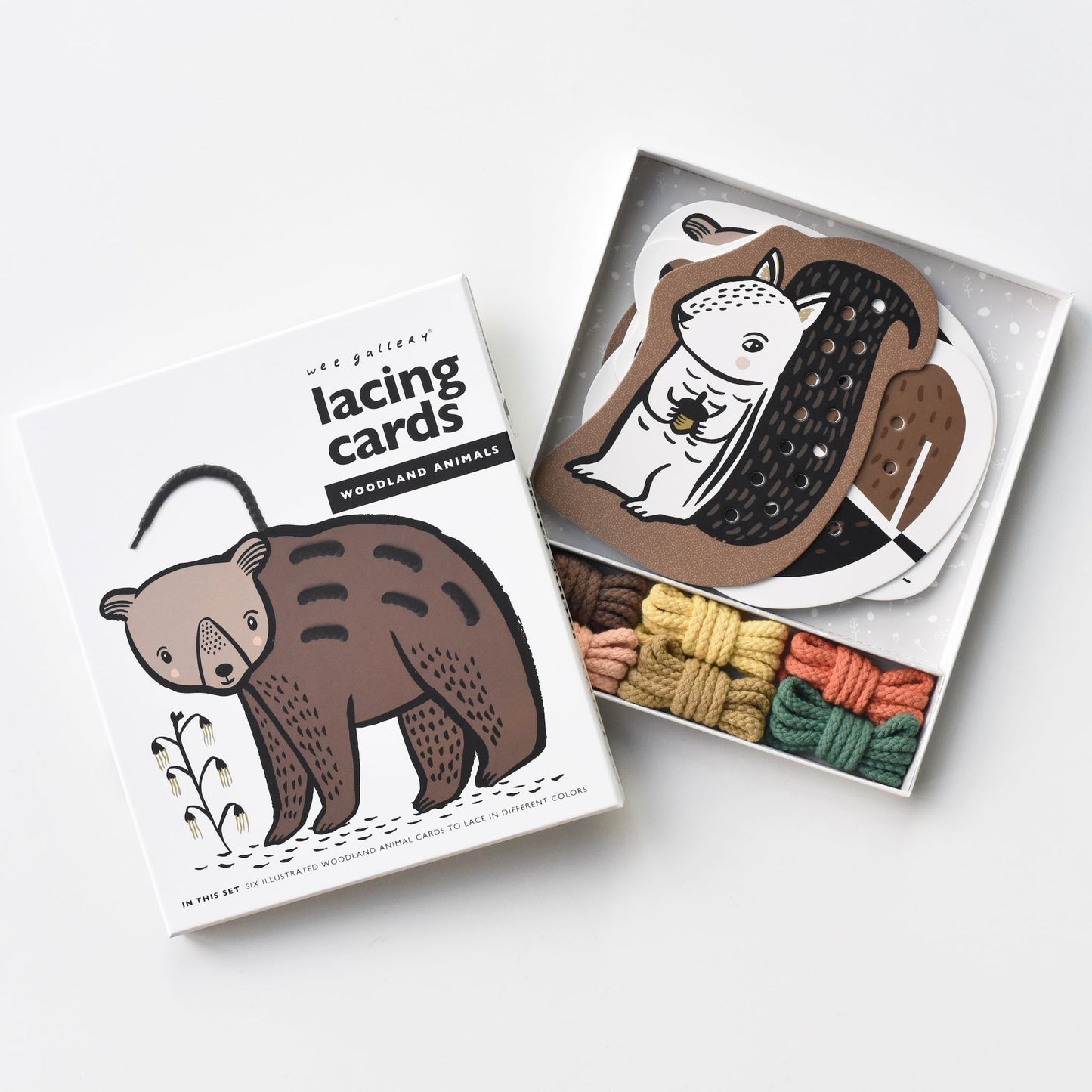 Lacing Cards - Woodland Animals - Chickadees Wooden Toys