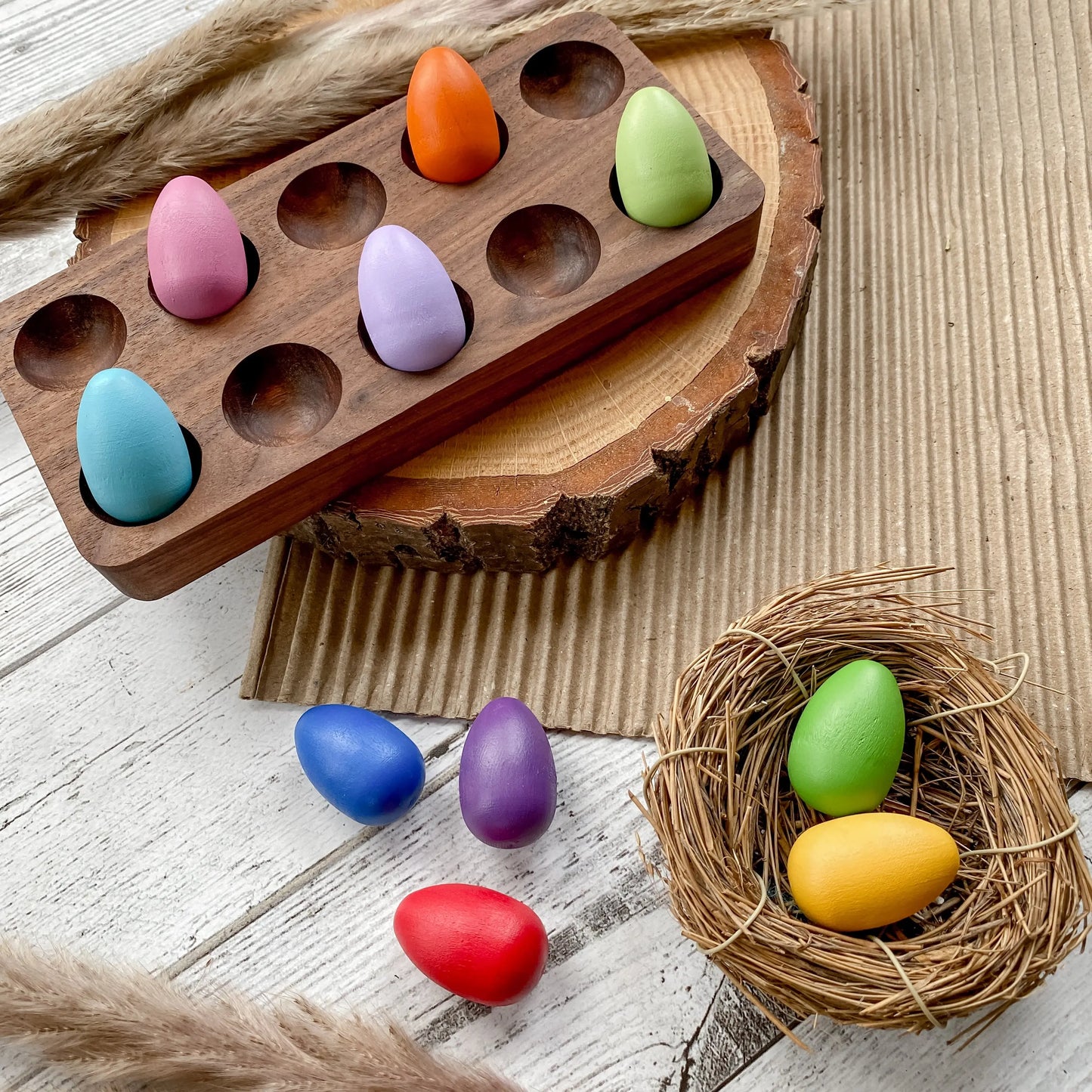 10 Mini Rainbow Eggs - Chickadees Wooden Toys