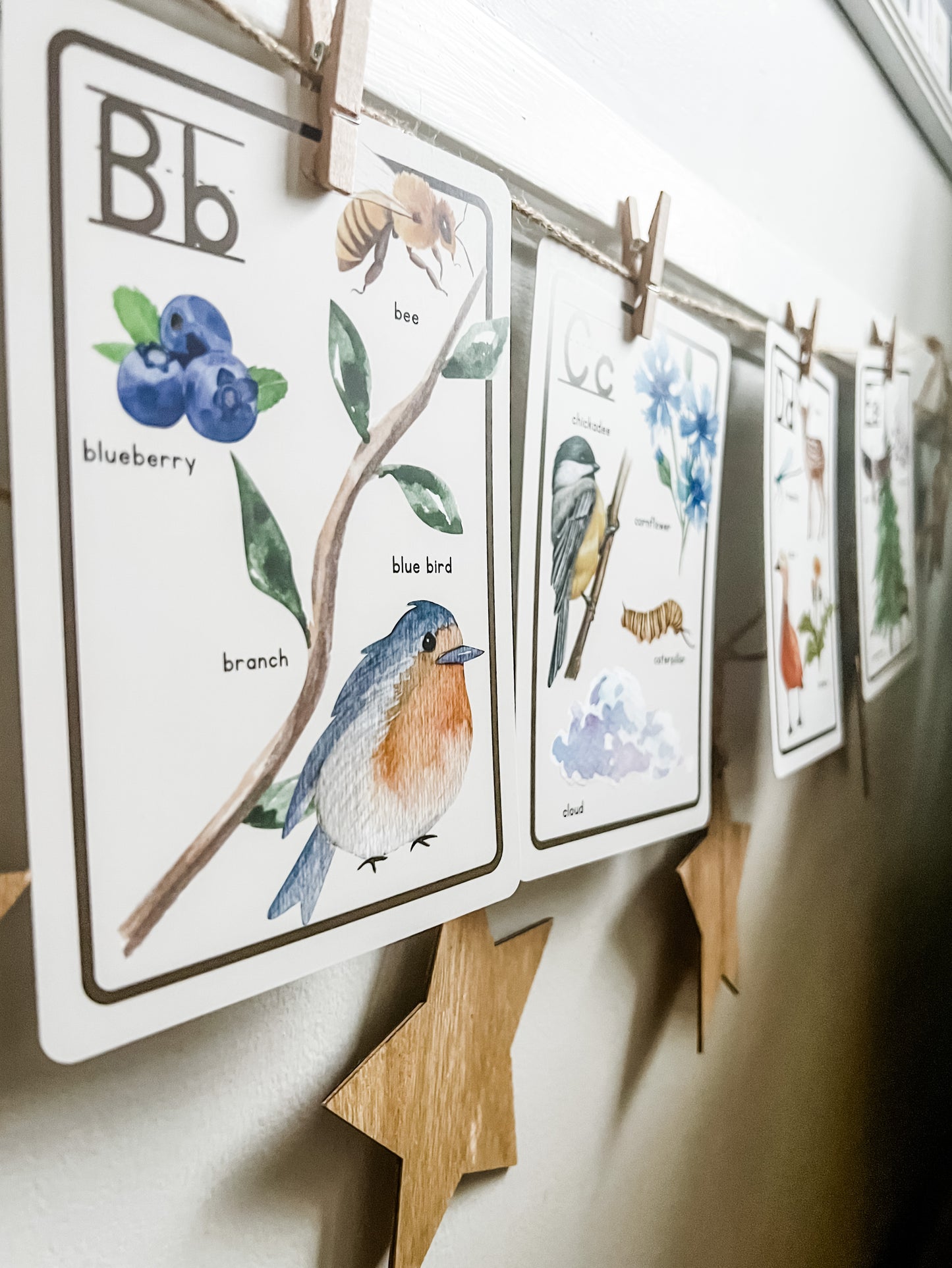 Nature Alphabet Flashcards - Chickadees Wooden Toys