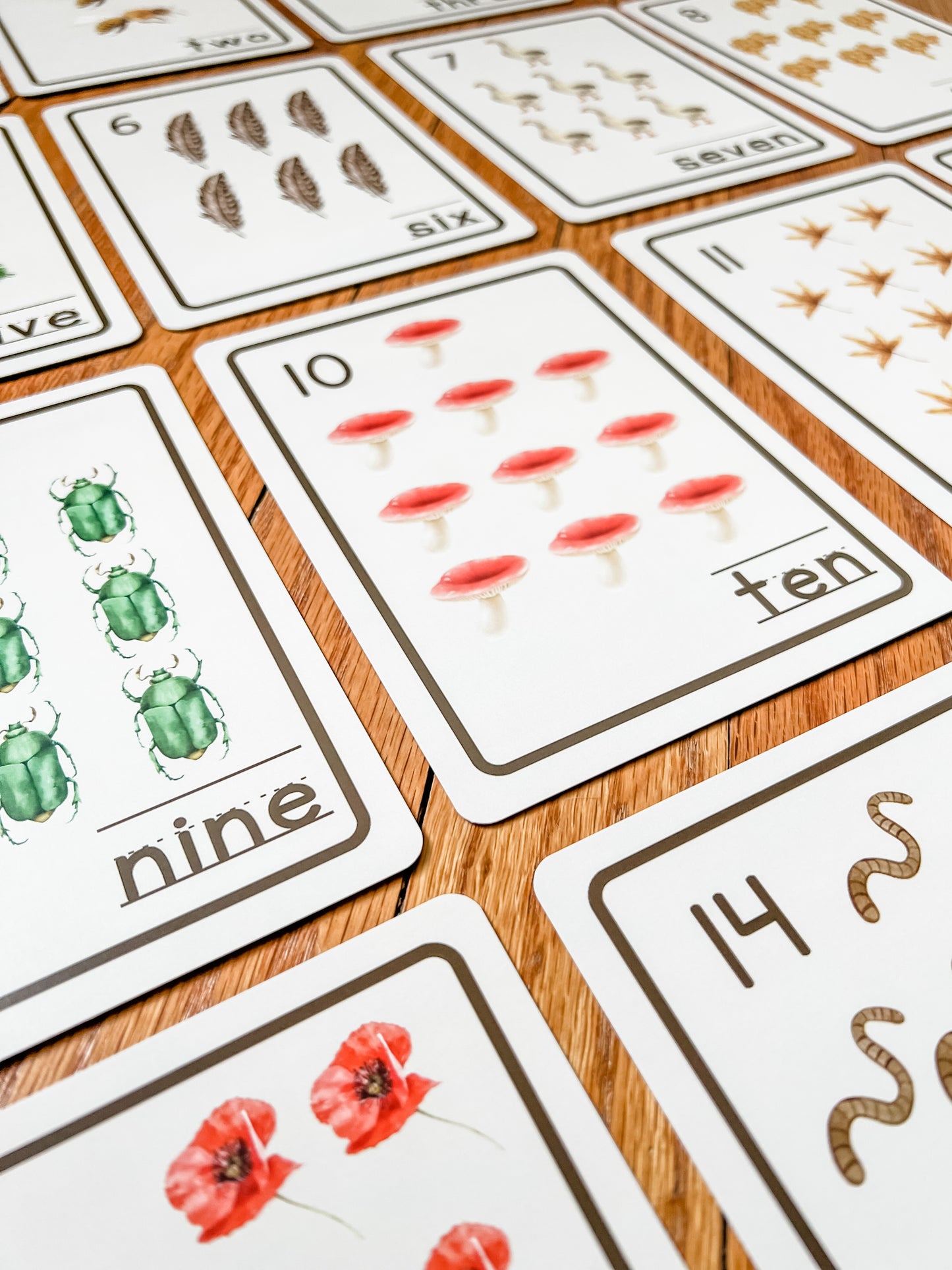 Nature Number Flashcards - Chickadees Wooden Toys
