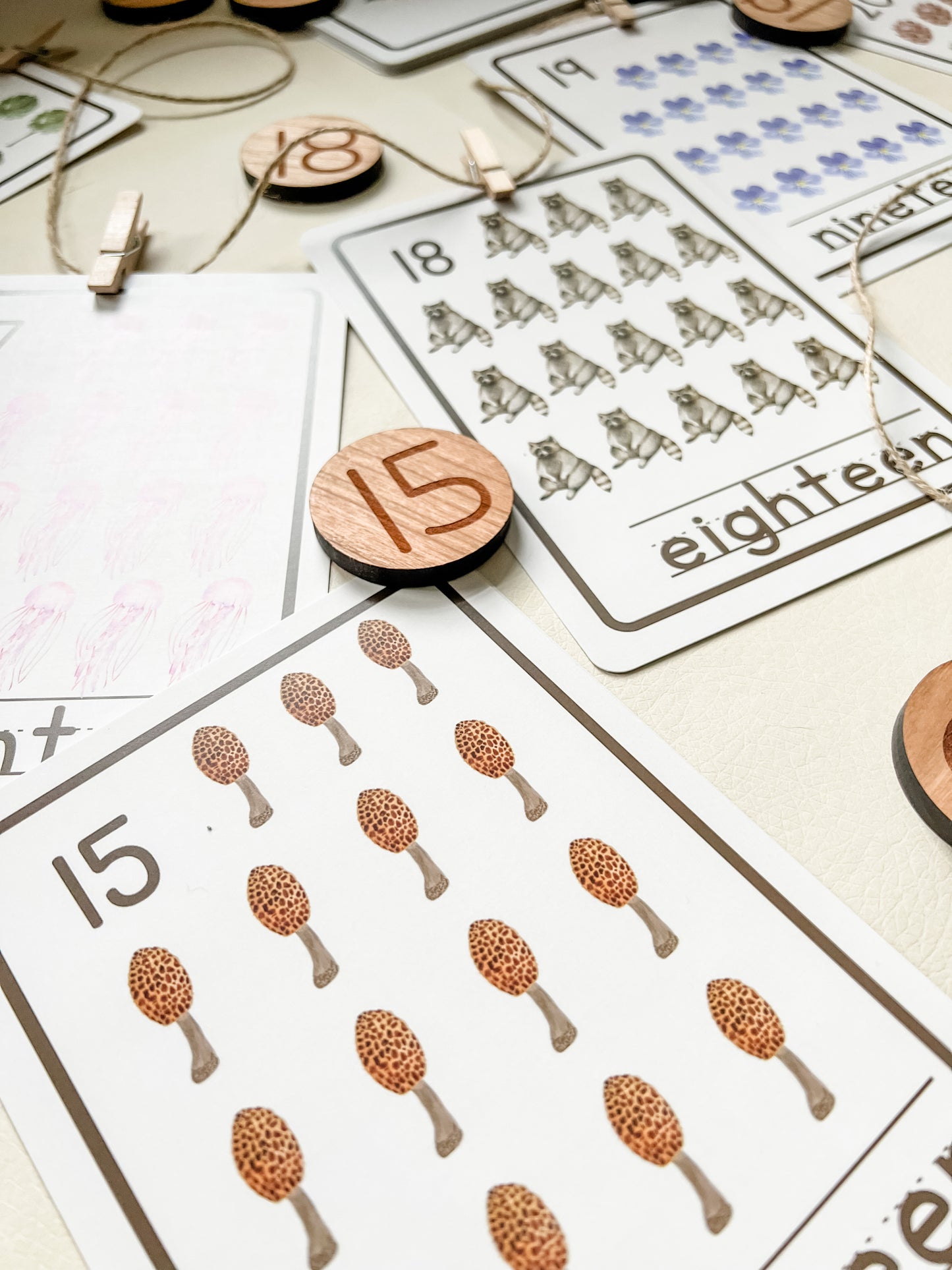 Nature Number Flashcards - Chickadees Wooden Toys