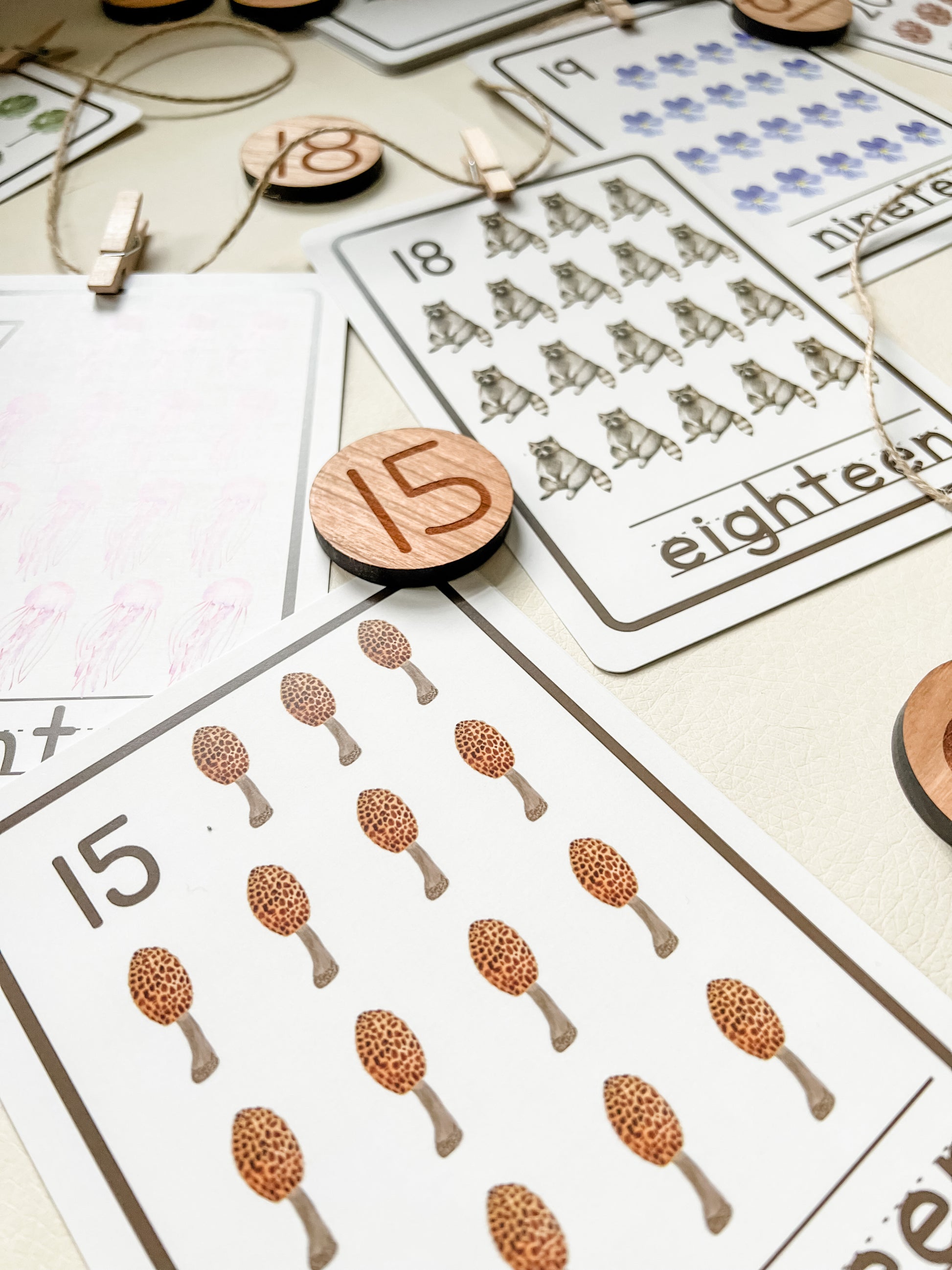 Nature Number Flashcards - Chickadees Wooden Toys