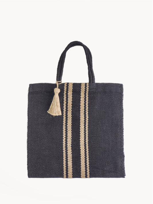 Naya Jute Tote Bag - Black - Chickadees Wooden Toys
