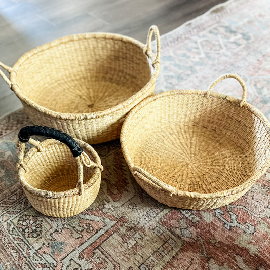 Large Natural Woven Grass Garden Baskets