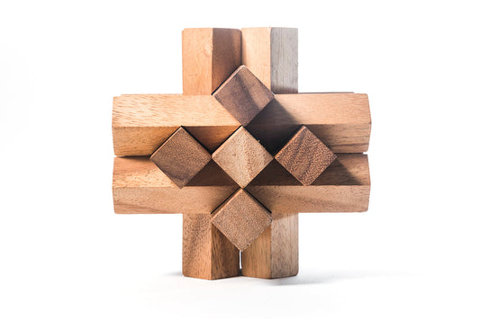 Locked Bricks Construction Puzzle - Chickadees Wooden Toys