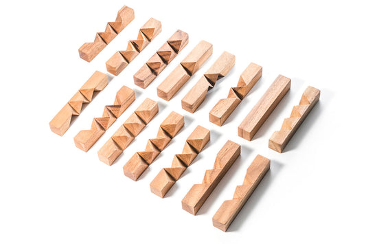 Locked Bricks Construction Puzzle - Chickadees Wooden Toys