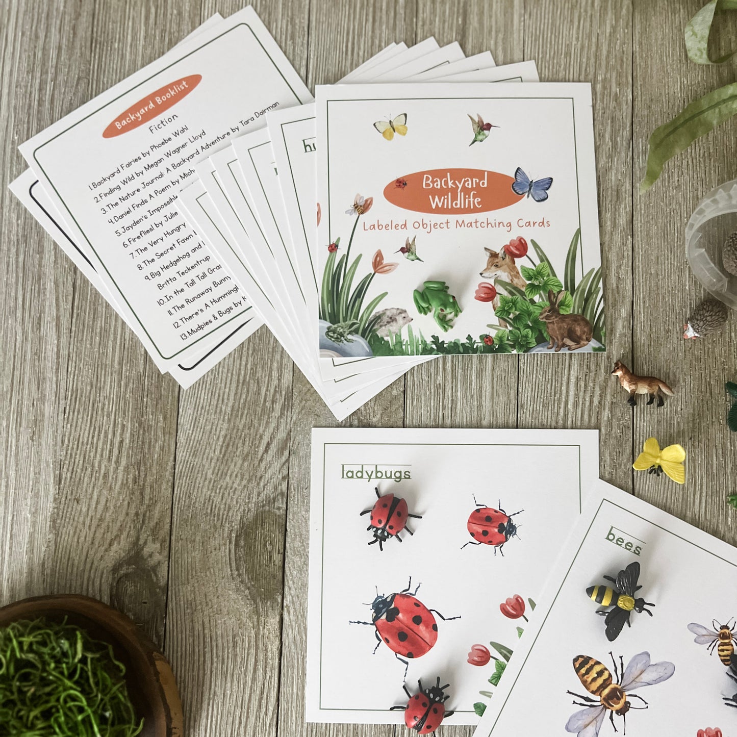 Backyard Wildlife Matching - Cards & Mini Figures