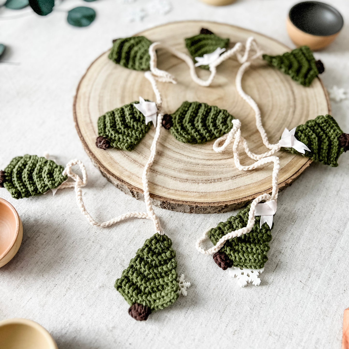 Crocheted Pine Tree Garland