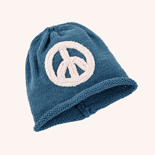 Organic Peace Hat - Baby Beanie - Chickadees Wooden Toys