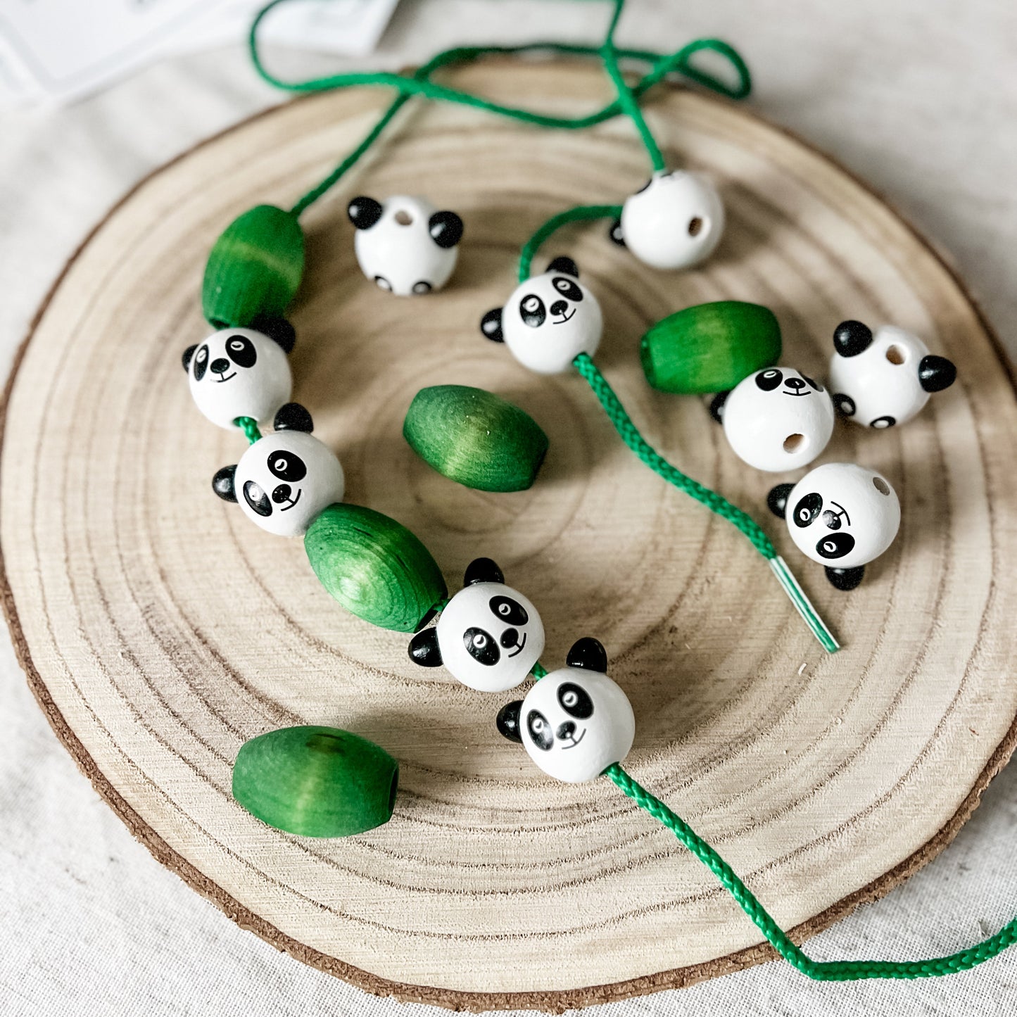 Wooden Panda Bead Lacing Set