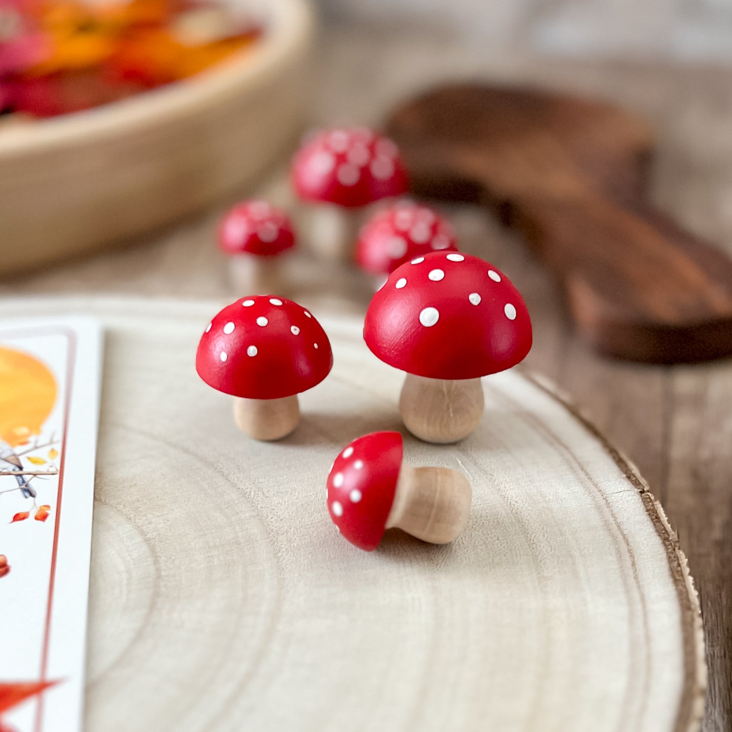 6 Little Red Mushrooms