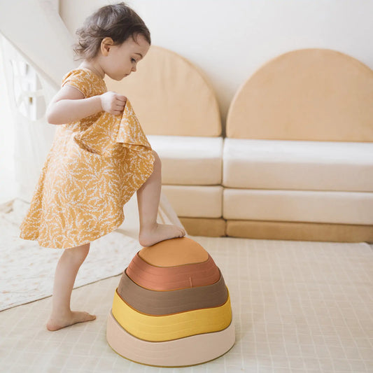 Tiny Land® Stepping Stones - Sunset Hues - Chickadees Wooden Toys