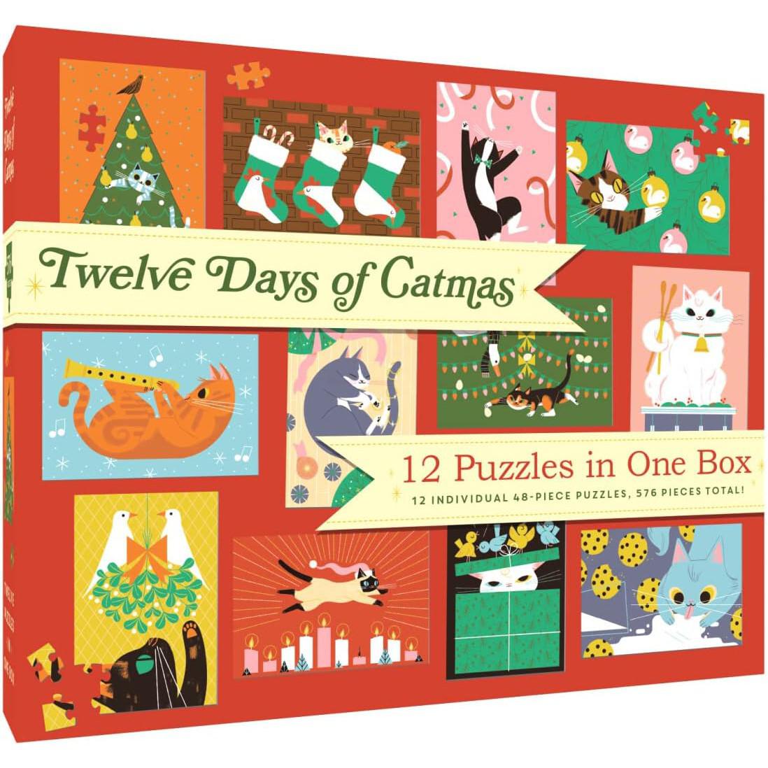12 Days of Catmas 576 Piece Jigsaw Puzzle Set Chronicle