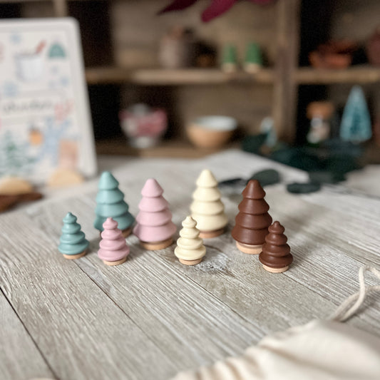 Soft Winter Trees - Chickadees Wooden Toys