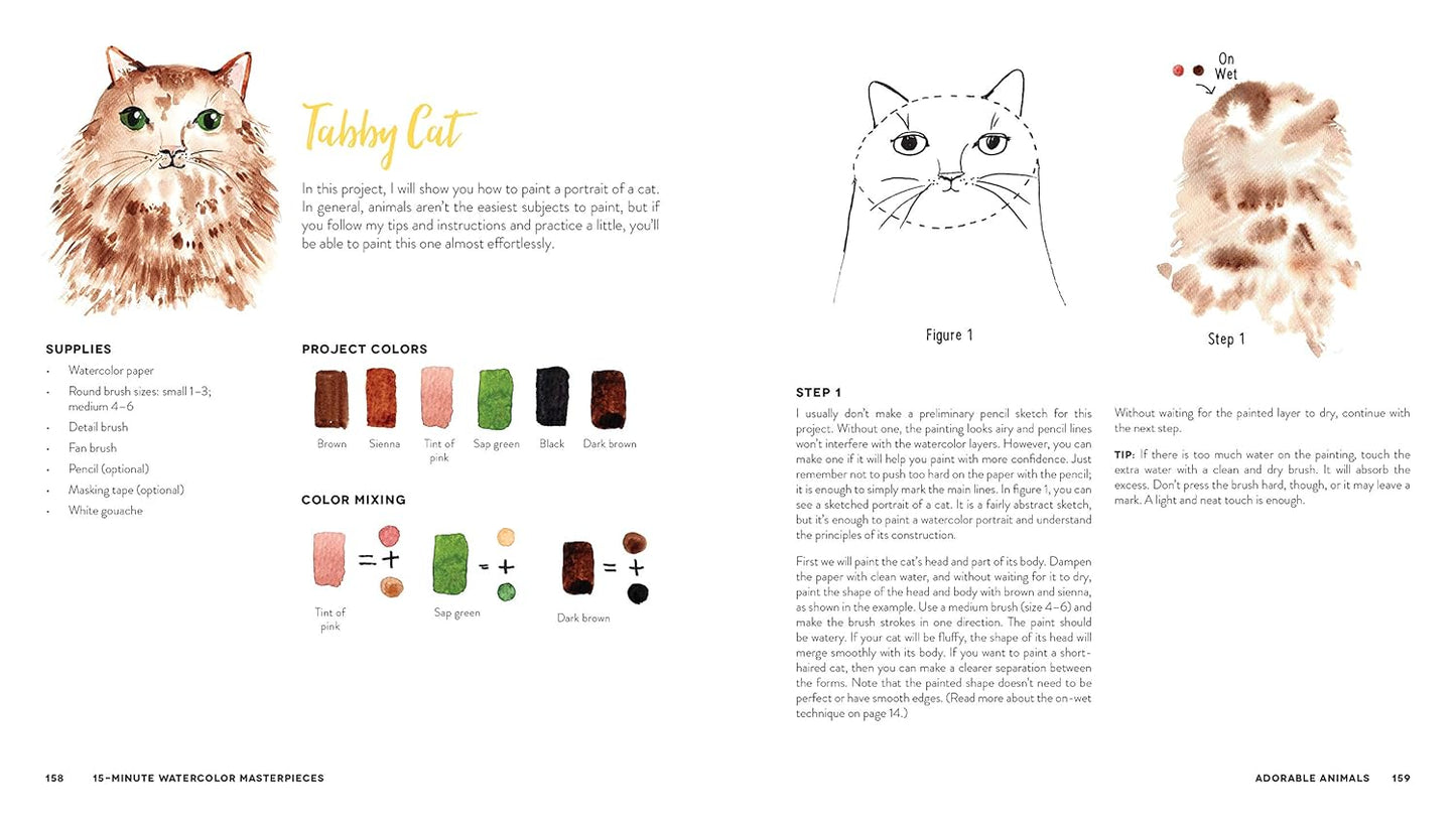 15-Minute Watercolor Masterpieces: Create Frame-Worthy Art in Just a Few Simple Steps (Spiral Bound)