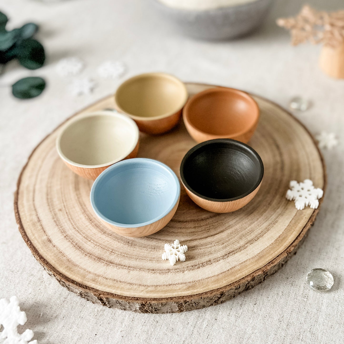 Winter Wooden Bowls