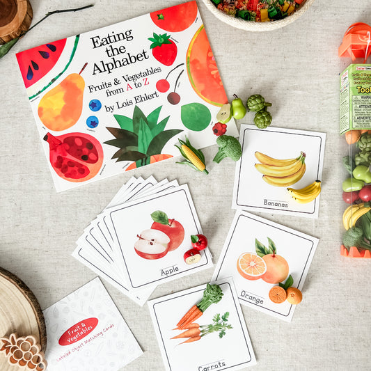 Fruit & Vegetable Matching - Cards & Figures - Chickadees Wooden Toys