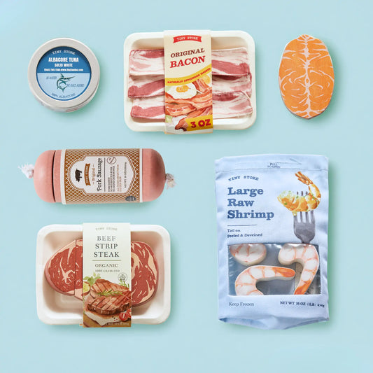 Tiny Land® Organic Meat & Seafood Pack - Chickadees Wooden Toys