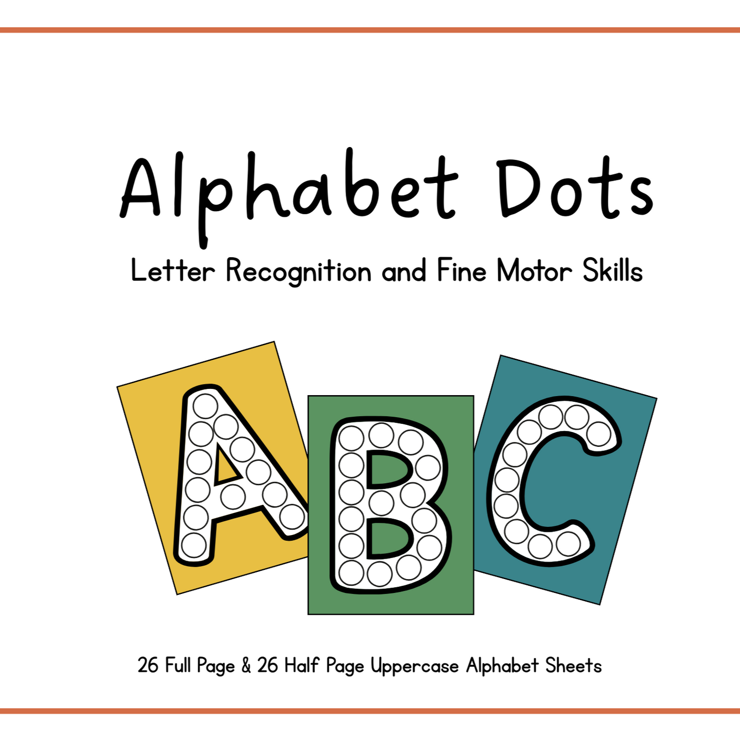 Alphabet Dots - Preschool Activity Pages