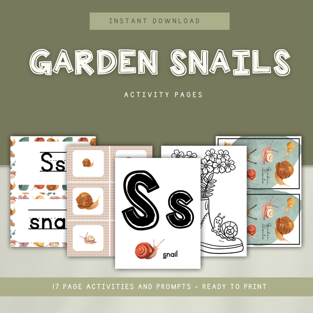 Garden Snails Preschool Activity Pages